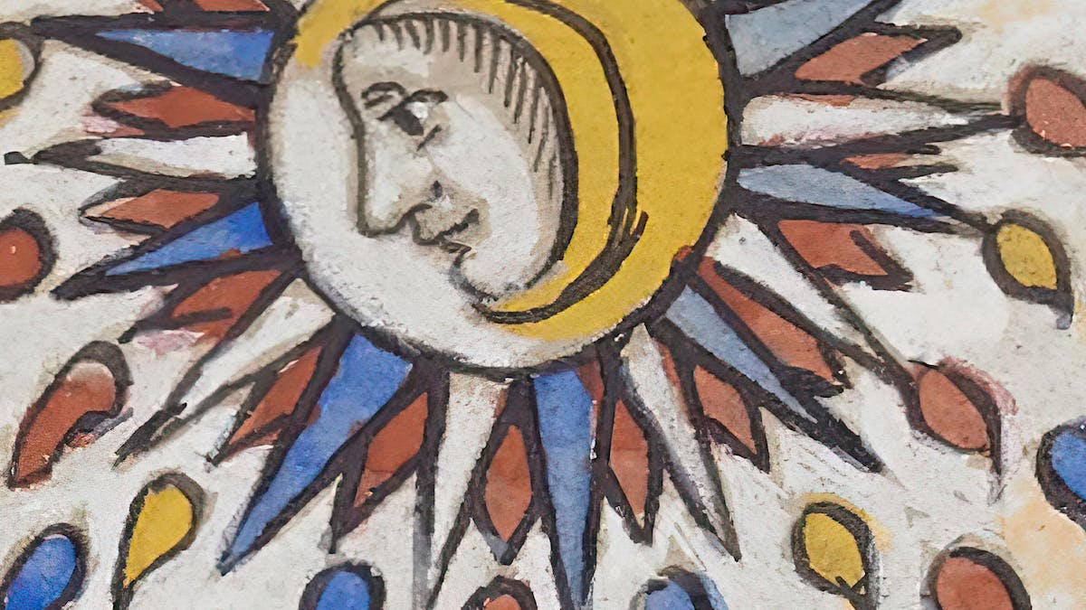 Utsnitt av tarotkortet «La luna». Foto: Wikimedia commons En ny dimensjon i Frans Widerbergs kunst